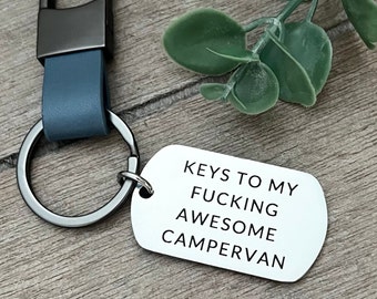 Keys to my Fucking Awesome Campervan - Funny Gift for owners - Camping enthusiasts - Love to travel - Surfing - Paddleboarding - Van gift