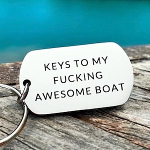 Geschenk für Bootsbesitzer - Yacht Schlüsselanhänger - Schlüsselanhänger für Fischer - Yachting Geschenk, Lustiger kundengerechter Boot Schlüsselanhänger, Edelstahl Geschenk für ihn