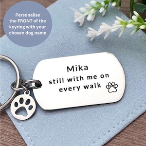 Regalo conmemorativo para perros - Llavero con nombre de perro - Nombre personalizado - En memoria de perro - Regalo de recuerdo de mascota - Regalo de condolencia por la pérdida de un perro - Personalizado imagen 2