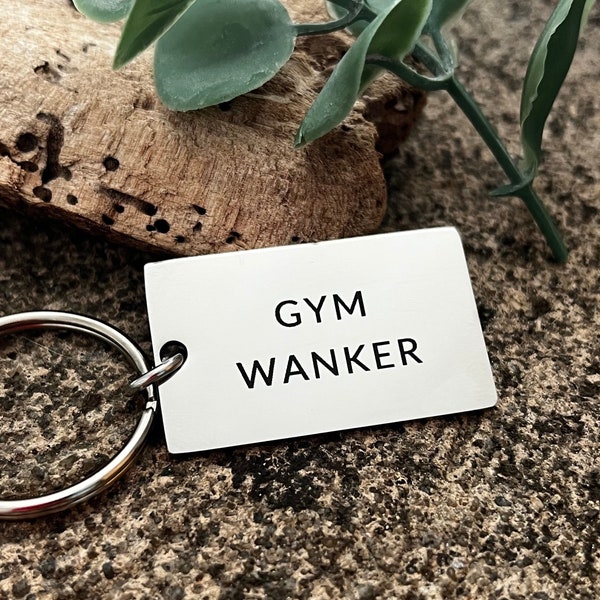 Gym Wanker Keyring - Funny Gym lover Keychain - Personal Trainer - Workout - Fitness Fanatic - Weight lifter - Gym Buddy