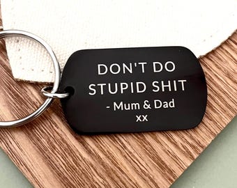 Funny 18th Birthday Gift for Boy -  Happy 18th Gift for Nephew - Personalised Gift for Niece - Engraved keyring for Grandson special 18th