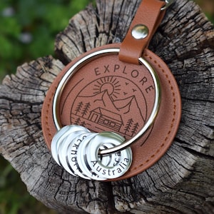 Personalised Travel Momento - Customised Traveller Keyring, Collect Countries - Daughter or Son gone travelling - Country discs keyring