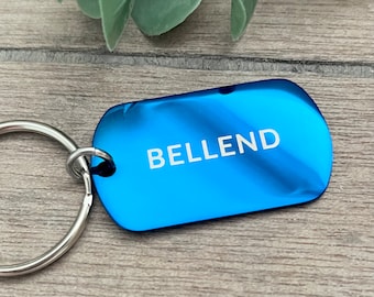 Porte-clés drôle Bellend - Cadeau porte-clés en acier inoxydable pour frère - Cadeau insultant grossier pour cousin - Porte-clés personnalisé sweary pour partenaire