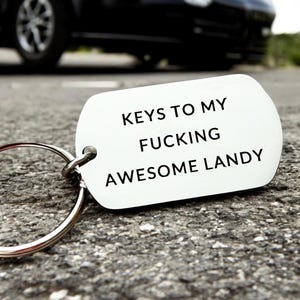 Llavero Landy divertido, regalo personalizado para SUV 4x4, llavero de acero inoxidable personalizado y grabado, accesorios todoterreno - Regalo grabado para amantes de los coches