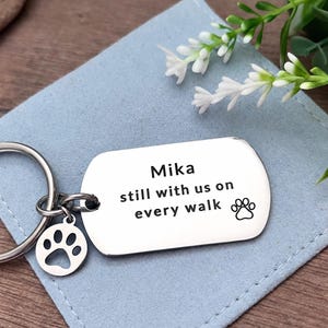 Regalo conmemorativo para perros - Llavero con nombre de perro - Nombre personalizado - En memoria de perro - Regalo de recuerdo de mascota - Regalo de condolencia por la pérdida de un perro - Personalizado imagen 7
