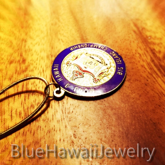 Hawaii Crest Coat of arms-Vintage 1980's Pendant - image 1