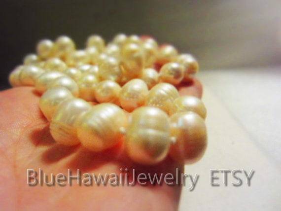 Genuine pearl Large Creamy White iridescent Fresh… - image 5