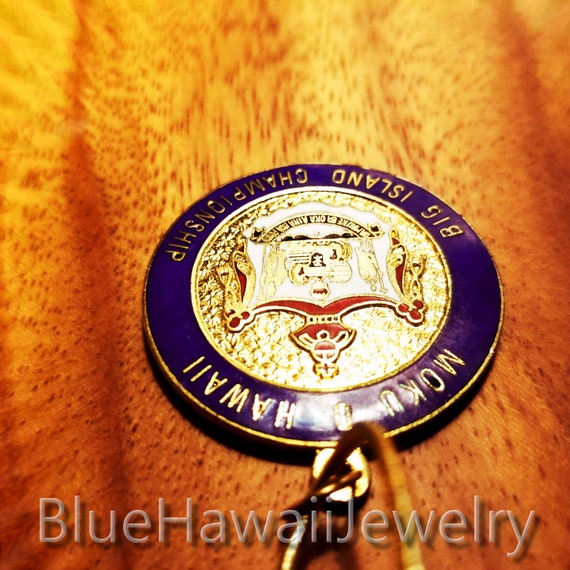 Hawaii Crest Coat of arms-Vintage 1980's Pendant - image 9