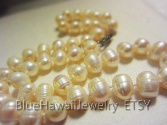 Genuine pearl Large Creamy White iridescent Fresh… - image 6