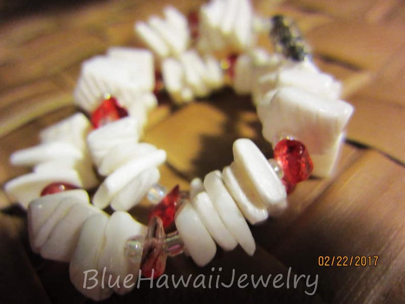 Anklet with Genuine Heishi beads Shell Lei 9.5 Hawaii Beach Wear Resort Style Surfer Core Riders