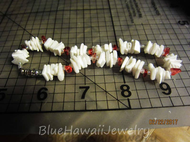 Anklet with Genuine Heishi beads Shell Lei 9.5 Hawaii Beach Wear Resort Style Surfer Core Riders