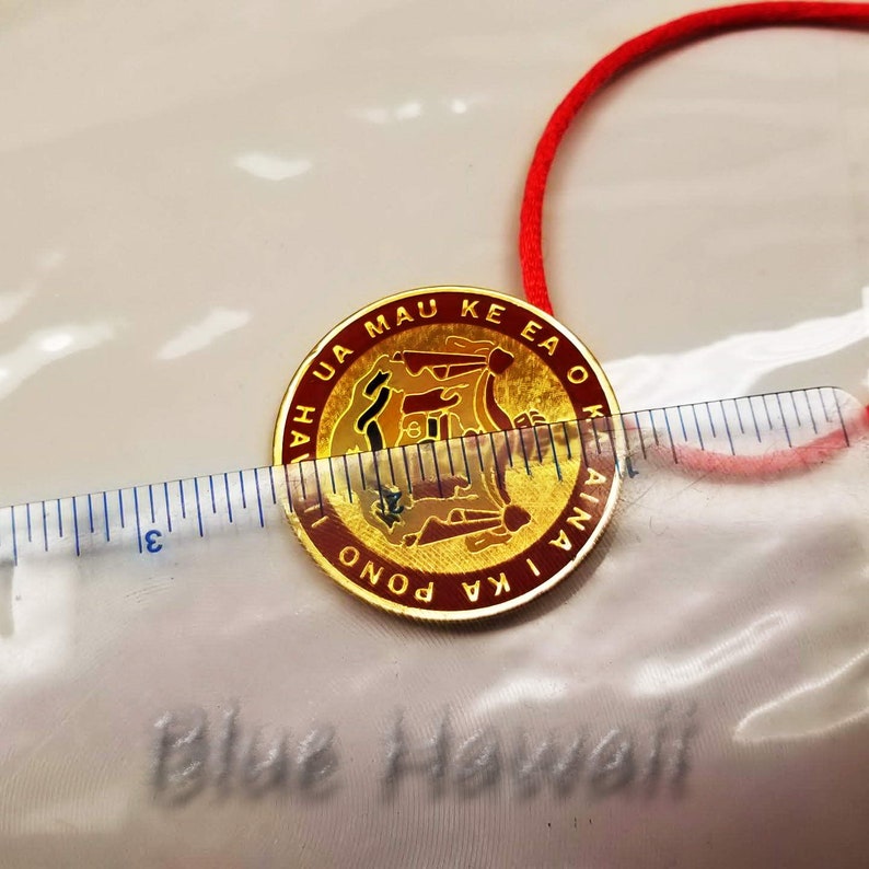 Hawaii Crest Coat of arms-Vintage 1980/'s Pendant 1.5 inches