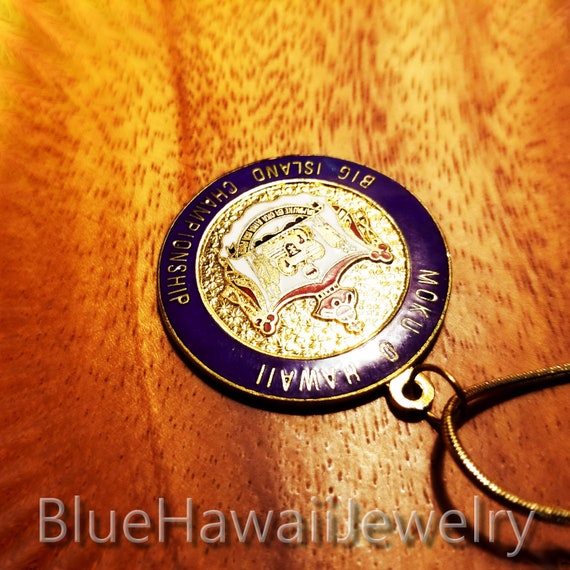 Hawaii Crest Coat of arms-Vintage 1980's Pendant - image 8