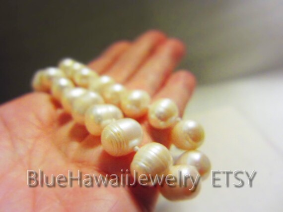 Genuine pearl Large Creamy White iridescent Fresh… - image 2