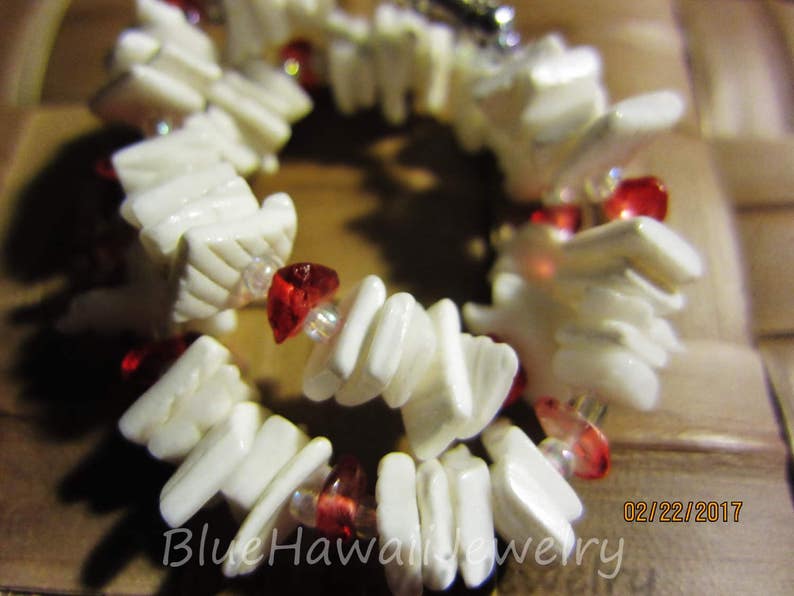 Anklet with Genuine Heishi beads Shell Lei 9.5 Hawaii Beach Wear Resort Style Surfer Core Riders
