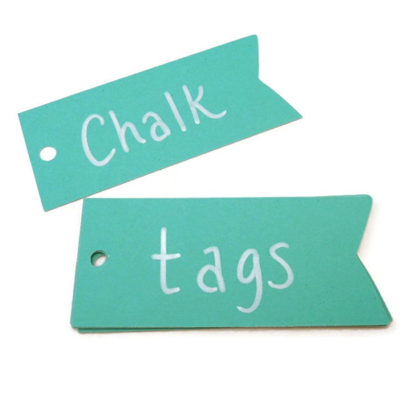 Flag Tag Chalkboard Tags 20 Count Turquoise Chalkboard Etsy