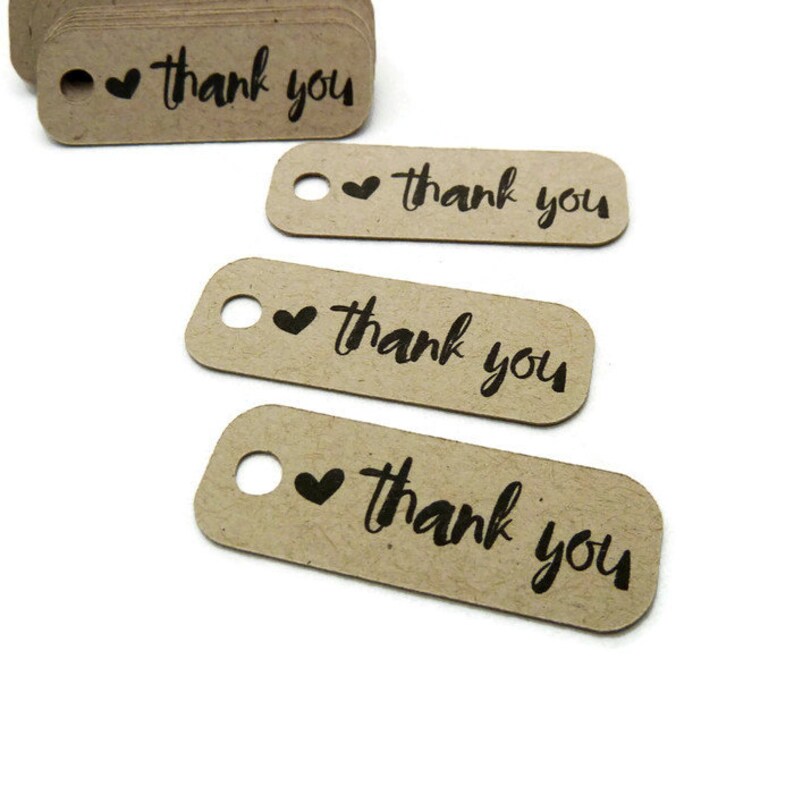 Thank You Tags 50 Count Hang Tag 2 x 0.75 inches Kraft | Etsy