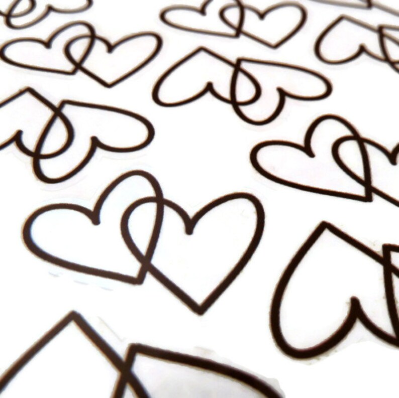 Double Heart Stickers Clear Sticker Heart Sticker 55 Etsy