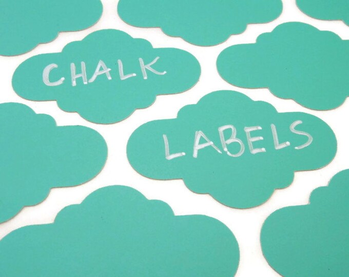 Chalkboard Labels 12 Count Turquoise Chalkboard Label Etsy