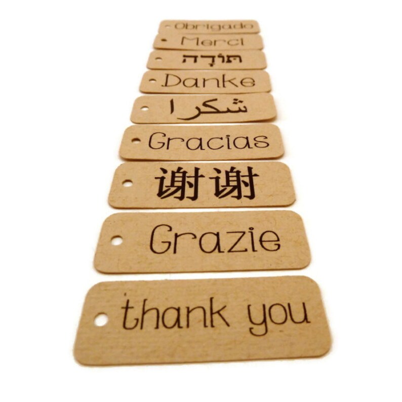 100 Foreign Language Tags Thank You Tags Hang Tags 2 x Etsy