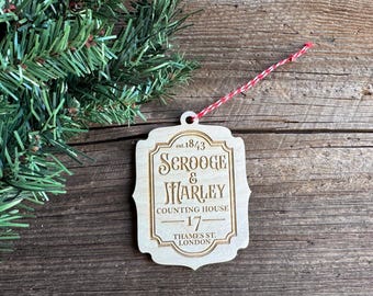 Scrooge and Marley Ornament, A Christmas Carol, 17 Counting House London