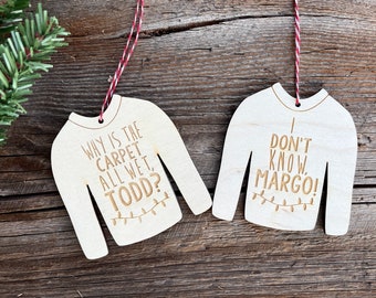 Todd and Margo Ornament Set , Christmas vacation funny ornaments