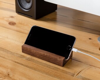 iPhone Stand -Wood Tech Gift, Gifts for him, Gift for her, phone stand, Desk Accessory, Minimalist Desk