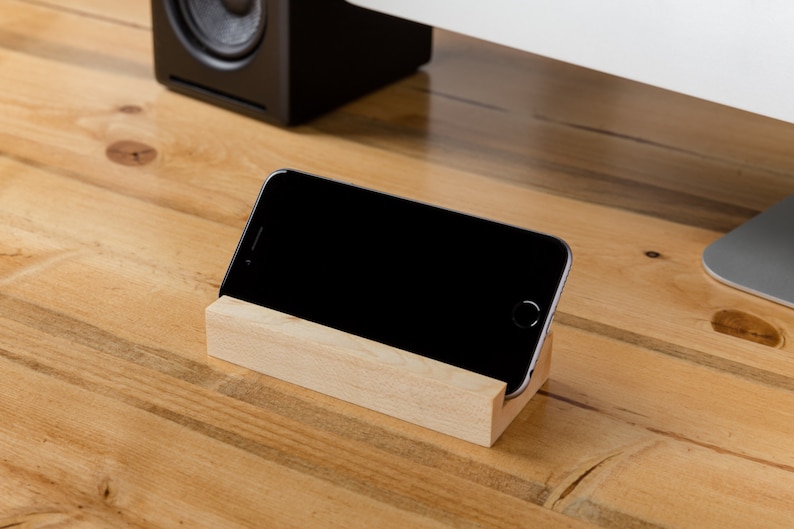 iPhone Stand Wood Tech Gift, Gifts for him, Gift for her, phone stand, Desk Accessory, Minimalist Desk image 2