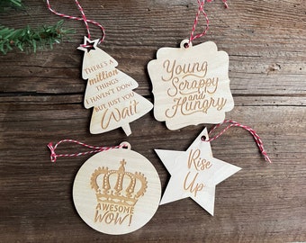 Hamilton Ornament Set, Hamilton Christmas, Broadway Christmas Tree