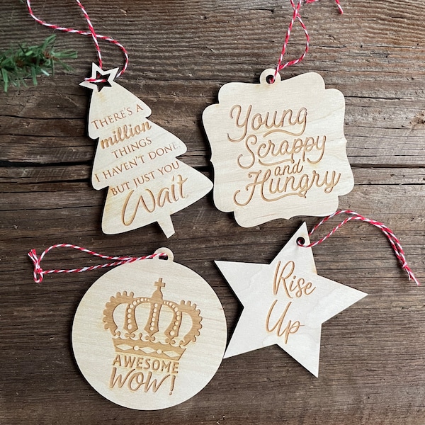 Hamilton Ornament Set, Hamilton Christmas, Broadway Christmas Tree