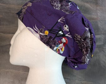 Graveyard romance bouffant/euro style surgical/scrub/dental hat by Carolinadreamsbyjen