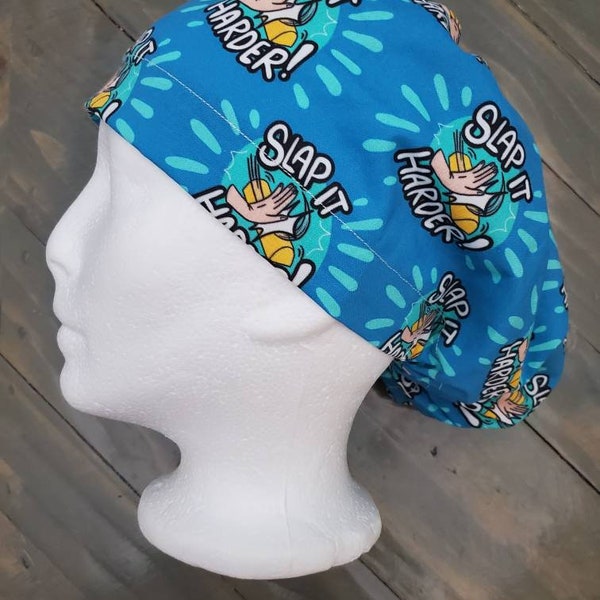 Slap it harder! Bouffant/euro hybrid style surgical/scrub/dental hat by Carolinadreamsbyjen