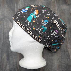 Skeleton crew bouffant/Euro hybrid style surgical/scrub/dental hat/cap by Carolinadreamsbyjen