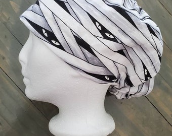 Bonnet chirurgical/exfoliant/dentaire de style hybride phosphorescent, yeux de momie, par Carolinadreamsbyjen