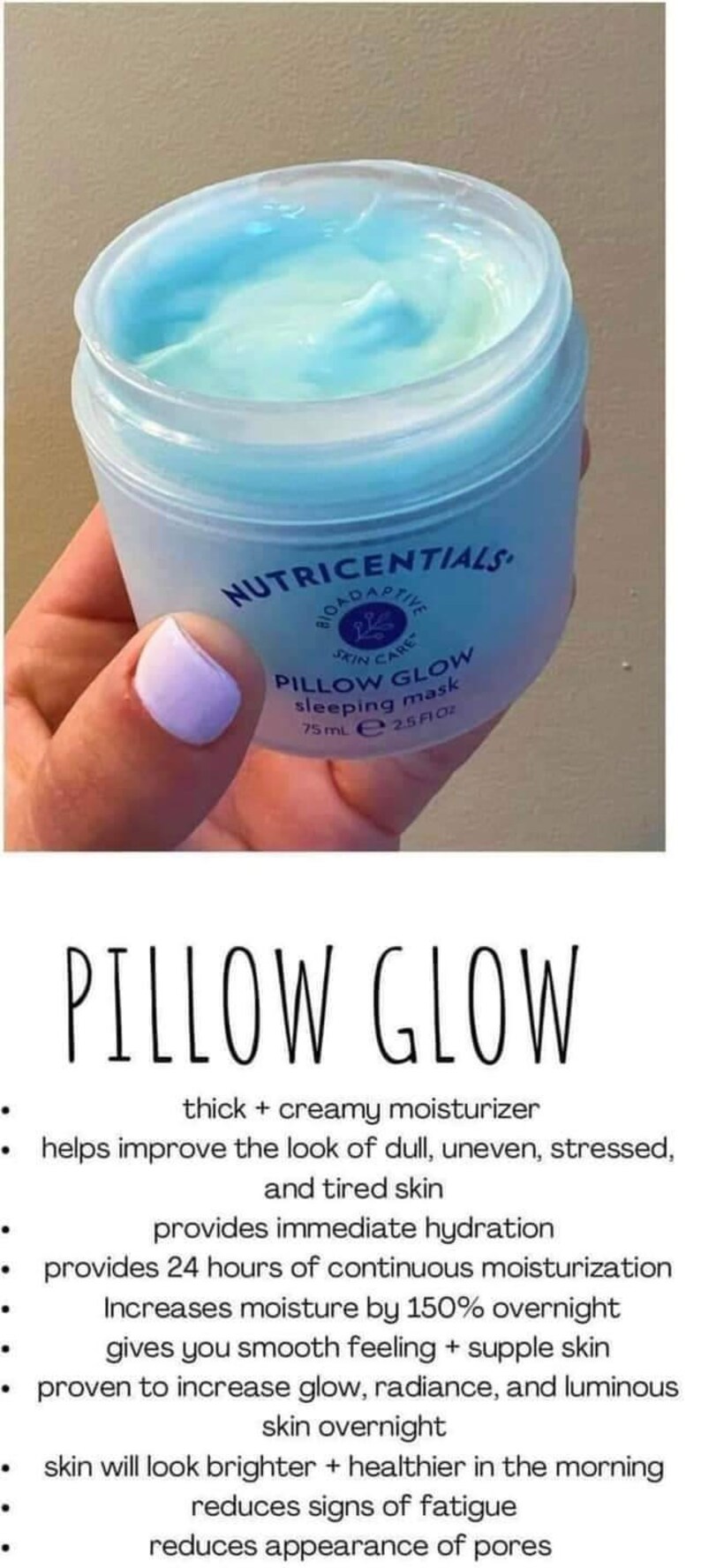 Nuskin Pillow Glow Sleeping Mask Etsy