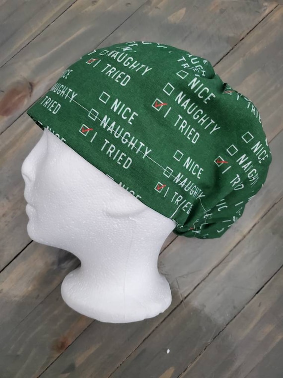 Green and White Naughty or Nice Cap Disney Christmas Trucker Hat, Naughty or Nice, Adult/youth  main image 3