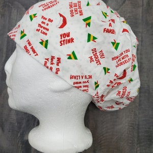 Elf quotes euro/bouffant style surgical/scrub/dental hat by Carolinadreamsbyjen
