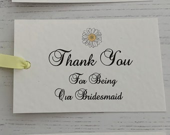 Thank You for Being Our Bridesmaid Tags with Ribbon - The Daisy Collection
