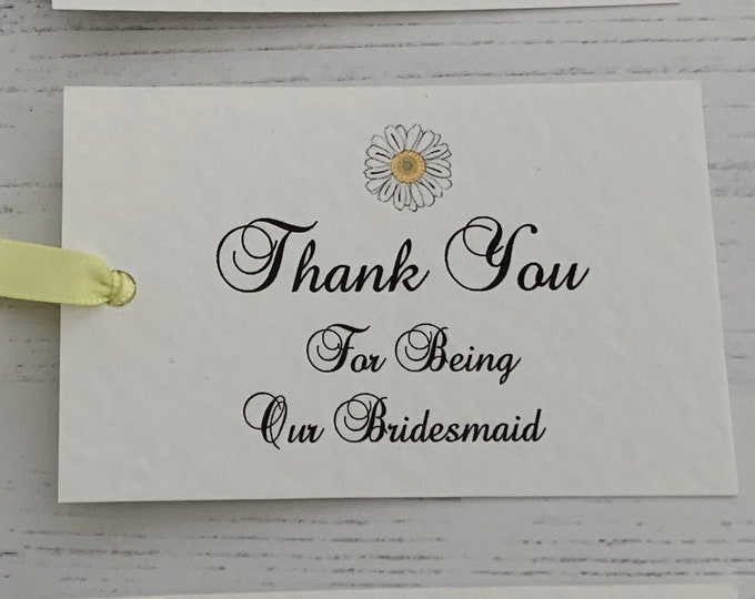 Thank You for Being Our Bridesmaid Tags with Ribbon - The Daisy Collection