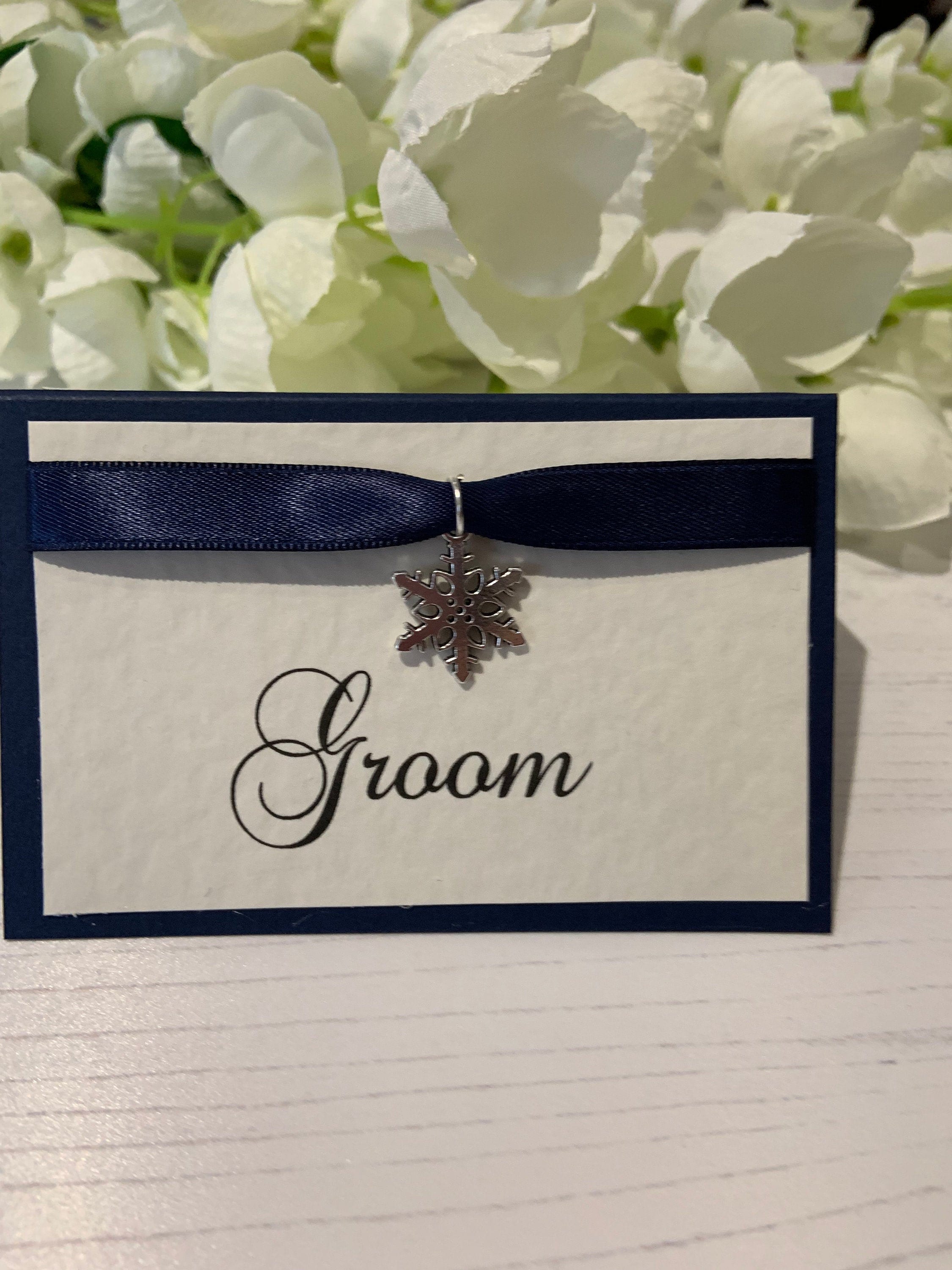Wedding Place Cards Personalised with your Guest Names Snowflake
