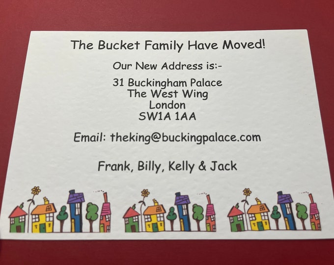 Pack of 10 Change of Address/New Home Cards with or without Envelopes - A6 Row of Houses Design