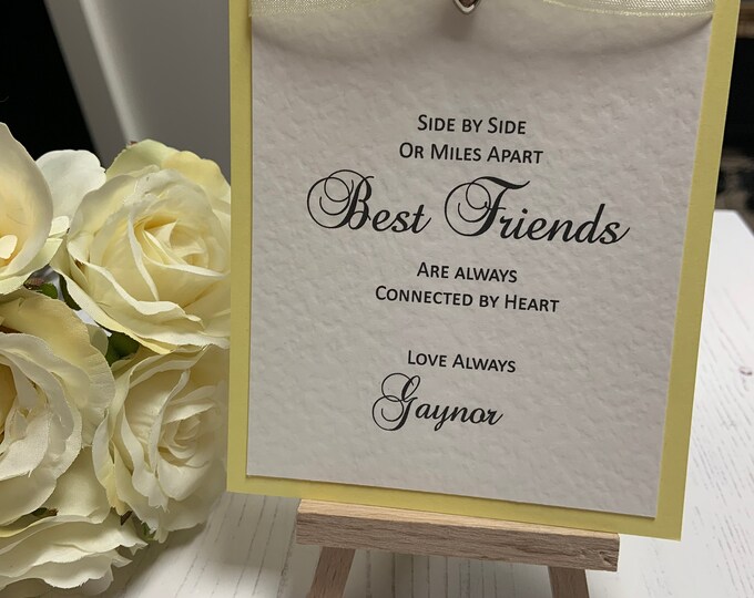Personalised Best Friend Card (Yellow) -  Thinking of You/Well Being/Positivity during Lockdown Card