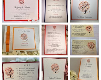 Autumn Tree Wedding Collection - Invites/RSVP/Menus/Gift Request/Order of Service or Day/Remembrance Cards/Guest Book