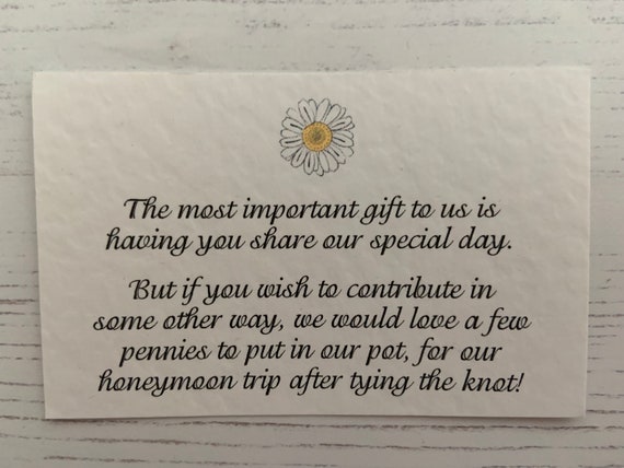 Wedding Gift List Poem