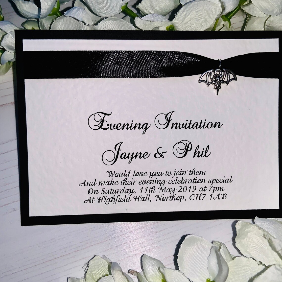 Evening Wedding Invitations A6 Postcard Style Black & Etsy