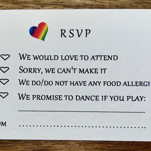 Cartes RSVP - Motif coeurs fiers - Avec ou sans enveloppe - Cartes pour accompagner vos faire-part de mariage