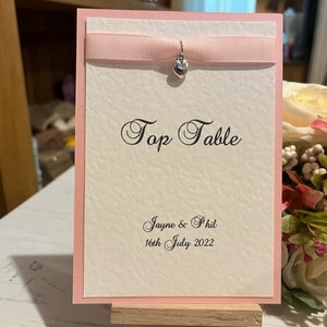Table Number Cards - Charmed Collection - Double Sided - Rosa (Otros colores disponibles)