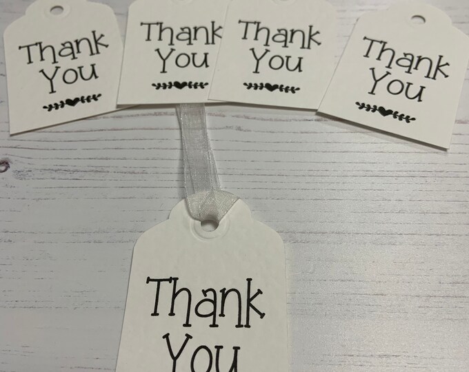 Pack of 10 Thank You Tags for Wedding, Christening, Hen Parties, Birthdays & Any Special Occasion