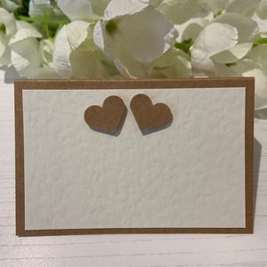 Cartes vierges - Collection rustique avec cœurs - Mariage, Buffet, Fête