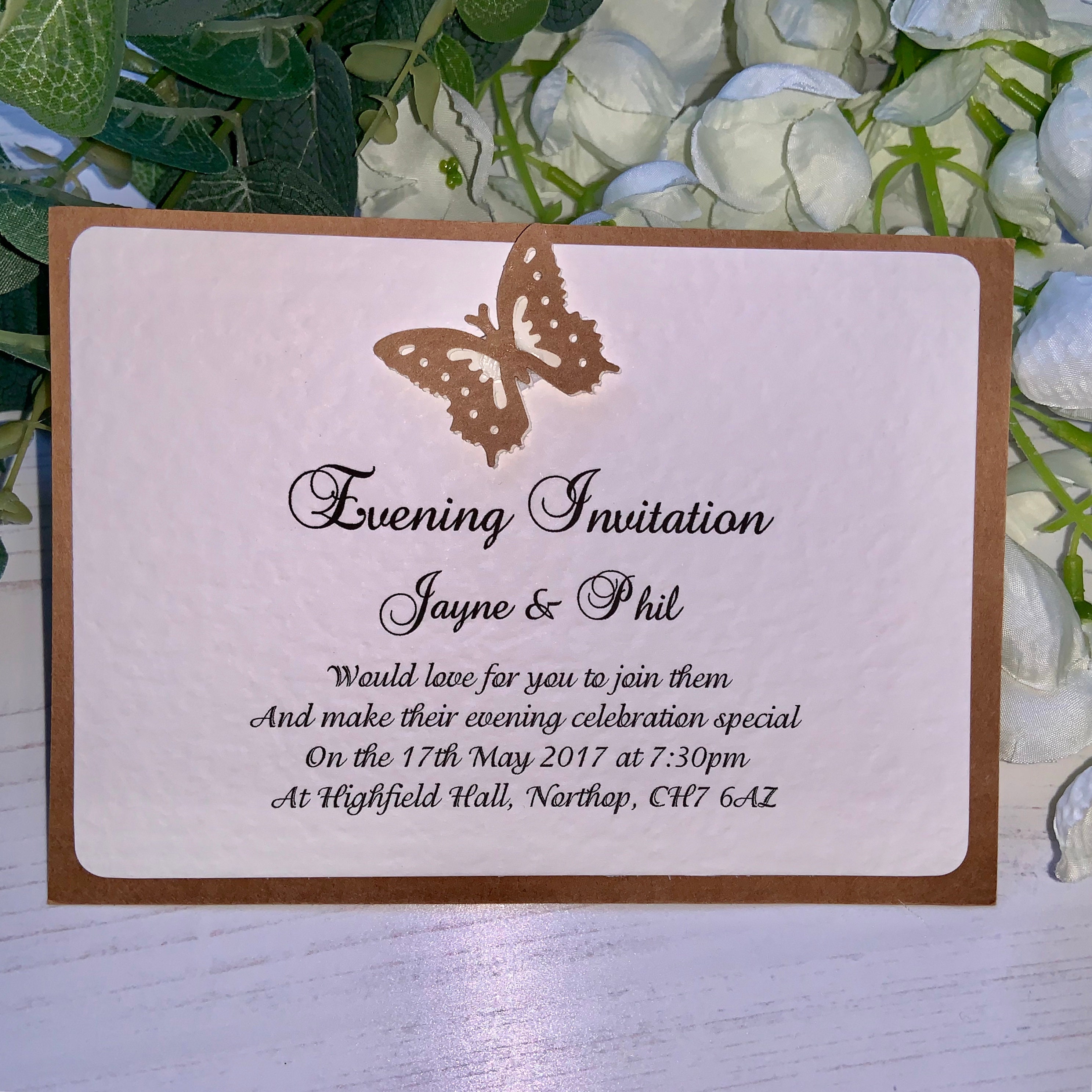Handmade Personalised Gate fold Wedding Invitations A6 